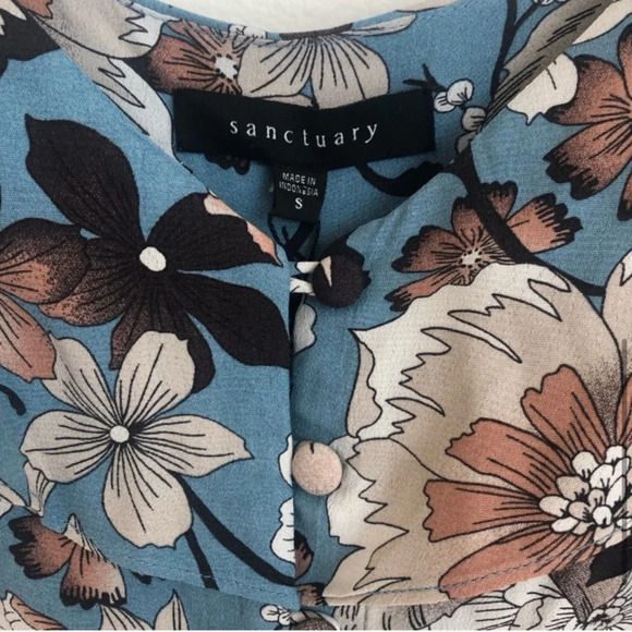Sanctuary Maxi Floral Blue Dress Size Small - Picture 4 of 6